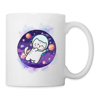 Kawaii Astronaut Kitten - Kosmische Reise - Tasse - Weiß - Rechts