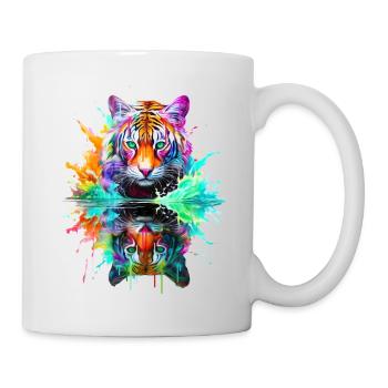 Bemalte Tiger-Reflexion - Tasse - Weiß - Rechts