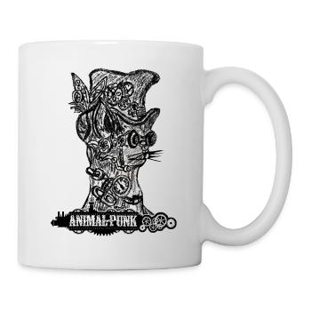 Mr. Cat SteamPunk TierPunk - Tasse - Weiß - Rechts