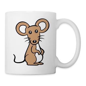 Maus Mäuschen Süße Kleine Ratte Nager Freundlich - Tasse - Weiß - Rechts