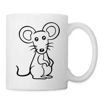 Maus Mäuschen Süße Kleine Ratte Nager Freundlich - Tasse - Weiß - Rechts