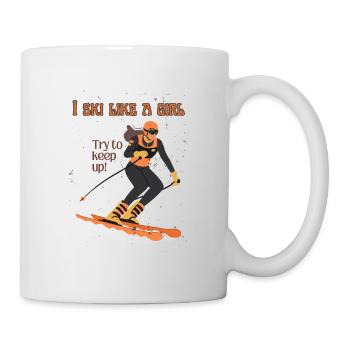 Je skie comme une fille. Essayez de suivre le rythme - ski alpin - Mug blanc - blanc - Droite