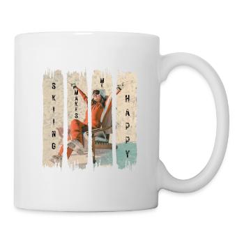 Skifahren macht mich glücklich - Ski Alpin - Tasse - Weiß - Rechts