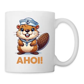 biber matrose kapitän - Tasse - Weiß - Rechts