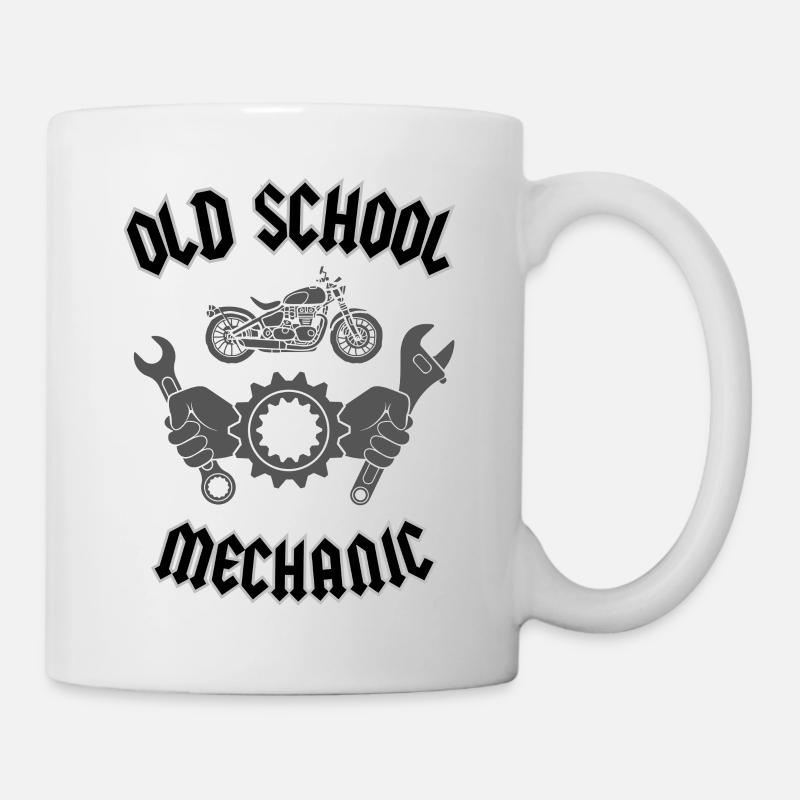 OLD SCHOOL MECHANIC - Tasse - Weiß