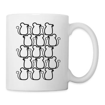 Viele Mäuse Muster Reihen Party Süße Bande Team - Tasse - Weiß - Rechts