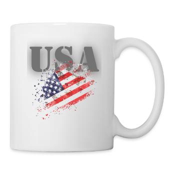 États-Unis avec drapeau - Mug blanc - blanc - Droite