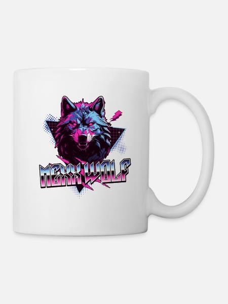 Mexx Wolf Retro Design - Tasse - Weiß