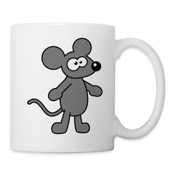 Maus Mäuschen Süße Kleine Ratte Nager Lustig Comic - Tasse - Weiß - Rechts