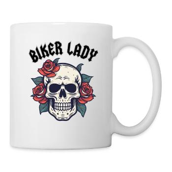 BIKER LADY WITH ROSE - Mug - white - Right