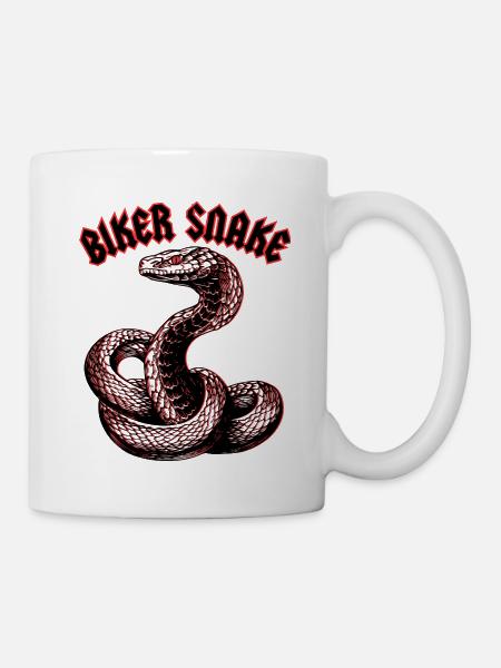 BIKER SNAKE - Tasse - Weiß