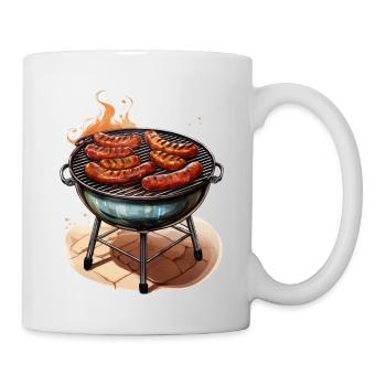 Grill with sausages - Mug - white - Right