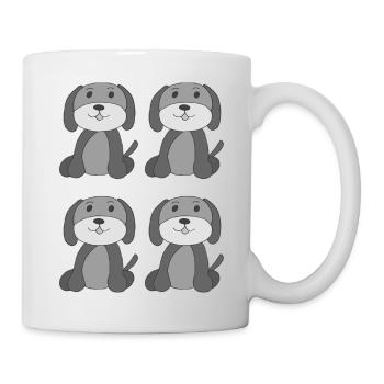 Dogs 4x Grayscale - Mug - white - Right