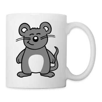 Maus Mäuschen Süße Kleine Ratte Nager Freundlich - Tasse - Weiß - Rechts