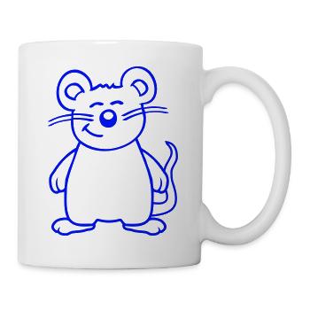 Maus Mäuschen Süße Kleine Ratte Nager Freundlich - Tasse - Weiß - Rechts