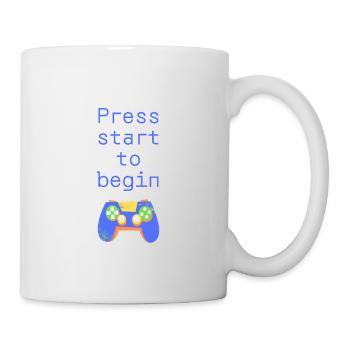 Press start to begin - Tasse - Weiß - Rechts
