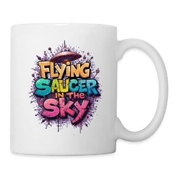 Une soucoupe volante dans le ciel - Mug blanc - blanc - Droite