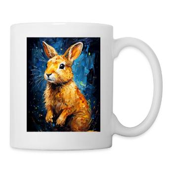 Kaninchen in der digitalen Kunst - Tasse - Weiß - Rechts