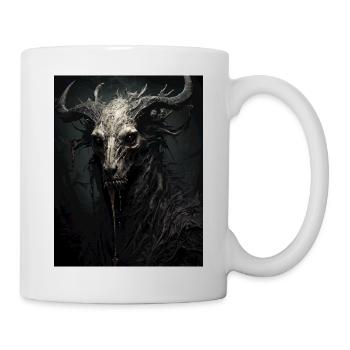 Dämonische Gestalt mit Hörnern - Tasse - Weiß - Rechts