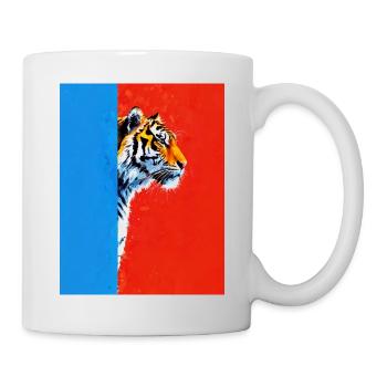 Tiger on a colorful background - Mug - white - Right
