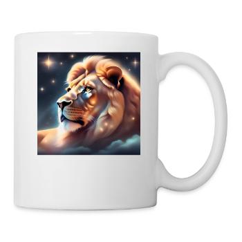 Löwe Sterne Horoskop Geschenk - Tasse - Weiß - Rechts