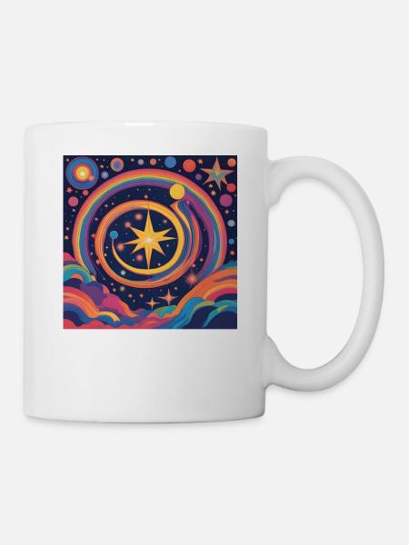 Spiritualität Stern Regenbogen Geschenk - Tasse - Weiß