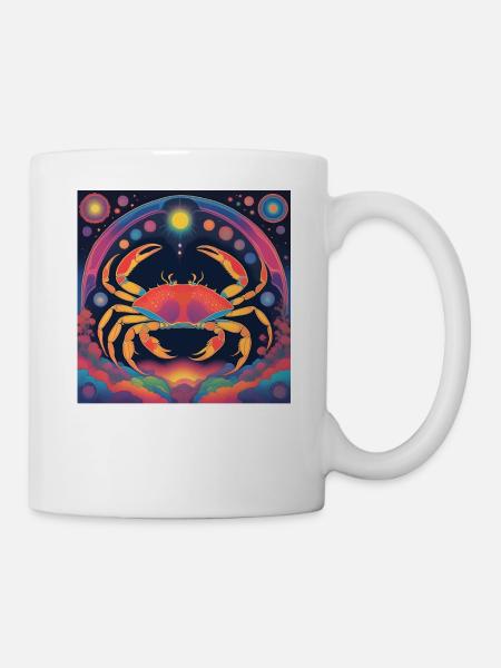 Krebs Sterne Astrologie Geschenk - Tasse - Weiß
