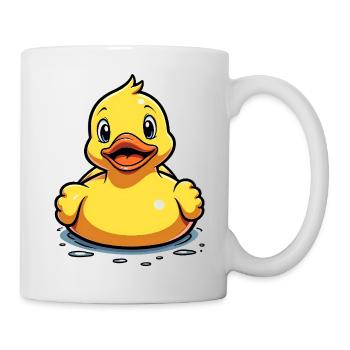 Ente Quietscheente Badeente gelb schwimmen - Tasse - Weiß - Rechts