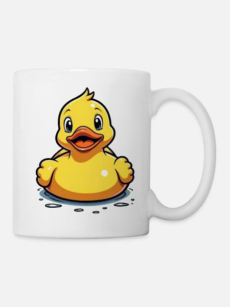 Ente Quietscheente Badeente gelb schwimmen - Tasse - Weiß