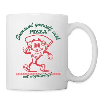 Pizza & Positivity – Pas de place pour la négativité - Mug blanc - blanc - Droite