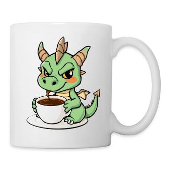 Sweet dragon likes coffee - Mug - white - Right