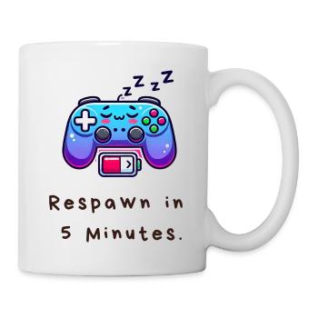 Réapparaissez en 5 minutes - T-shirt de joueur drôle - Mug blanc - blanc - Droite