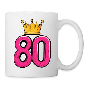 80 Zahl Krone - Tasse - Weiß - Rechts