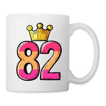 82 Nombre Couronne - Mug blanc - blanc - Droite