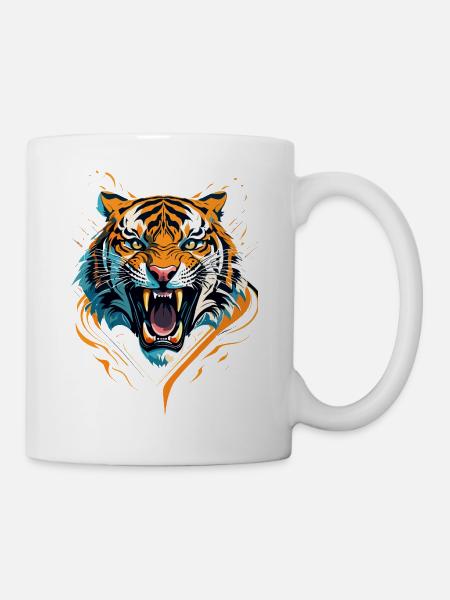 Wilder Tiger - Tasse - Weiß