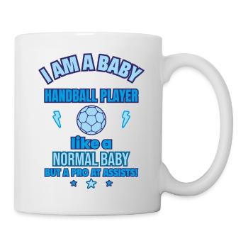 Baby Handballer - Geburt Geschenk Lustig - Tasse - Weiß - Rechts