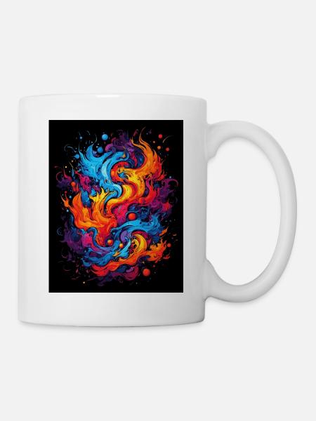 Abstrakter Farbwirbel - Tasse - Weiß