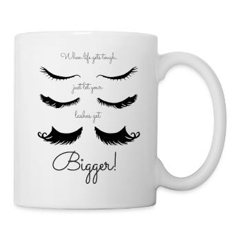 Lashes eyelashes quotes gift for her - Mug - white - Right