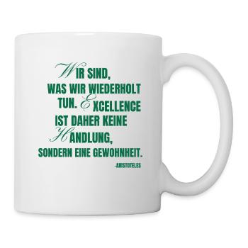 Aristoteles Zitat - Tasse - Weiß - Rechts