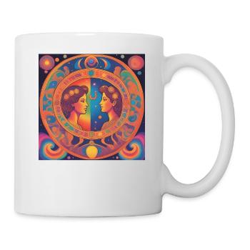 Zwilling Sterne Horoskop Geschenk - Tasse - Weiß - Rechts