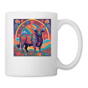 Taureau Zodiaque Cadeau Psychédélique - Mug blanc - blanc - Droite