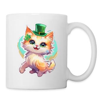 Cadeau de chat pour la Saint-Patrick - Mug blanc - blanc - Droite