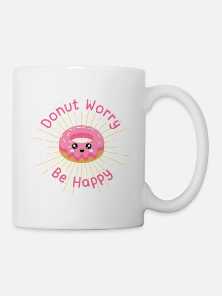 Donut worry be happy - Mug - white