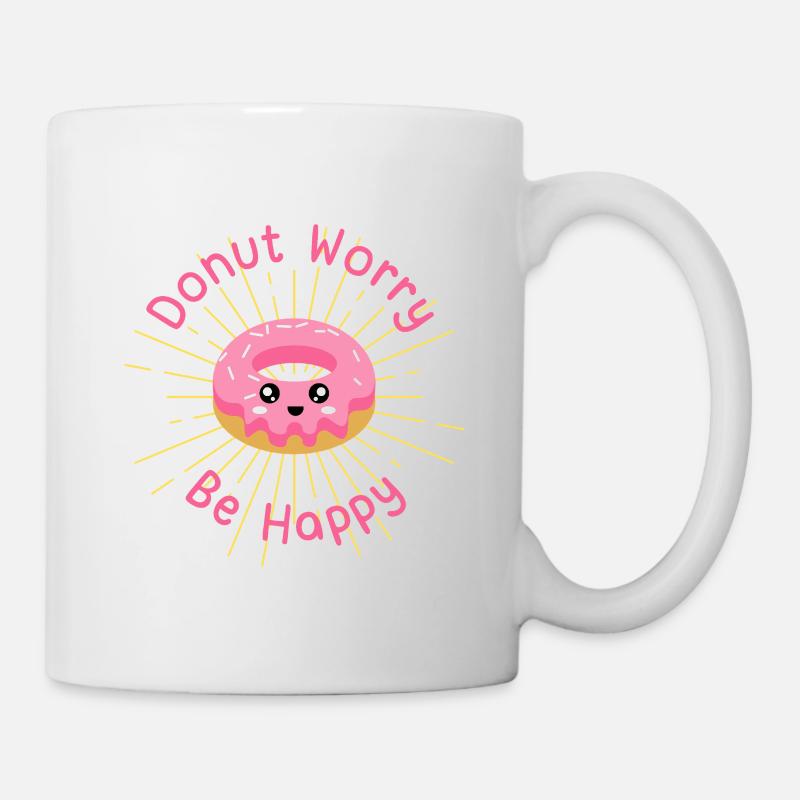 Donut worry be happy - Mug - white