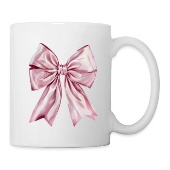 Schleife Band Seide Geschenk - Tasse - Weiß - Rechts