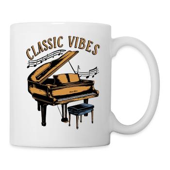 Classic Vibes - Pianos à queue - Musique classique - Mug blanc - blanc - Droite