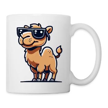 kamel comic sonnenbrille - Tasse - Weiß - Rechts