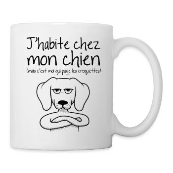 J habite chez mon chien - Mug blanc - blanc - Droite