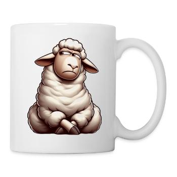 Skeptical Sheep Cartoon Comic Bull - Mug - white - Right