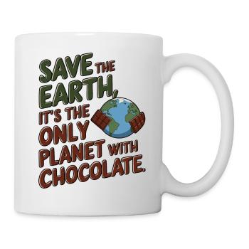 Save the Earth Chocolate Lover Funny Earth Day - Mug - white - Right